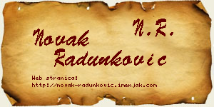 Novak Radunković vizit kartica